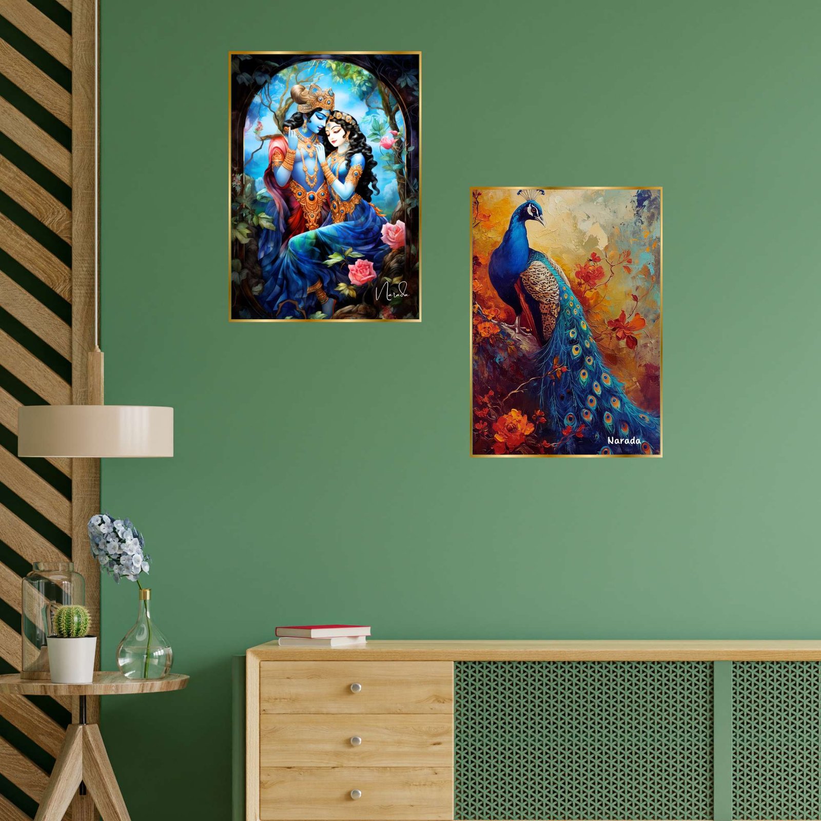 Set of Two Wall Paintings for Wall Dacoration Golden Framed Wall Paintings for Living Room & Bedroom Wall Art for Home Decoration & Office Wall Décor (14x11 inch CH-GD2-5) - Image 2